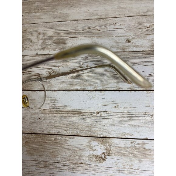 MCM Etched Silver Tone Cat Eye Eyeglass Frames 12K White GF USA 4-1/4-5-1/2 - Picture 7 of 15